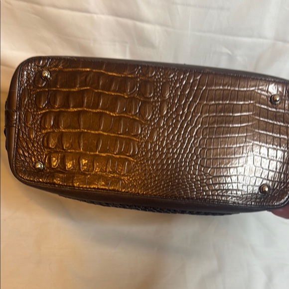 Brahmin Croc-Embossed Satchel in Rich Brown - Picture 5 of 16